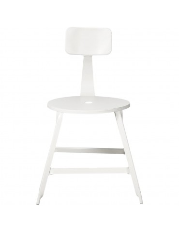 Lot 2 chaises industriel vetro blanc 42702BL