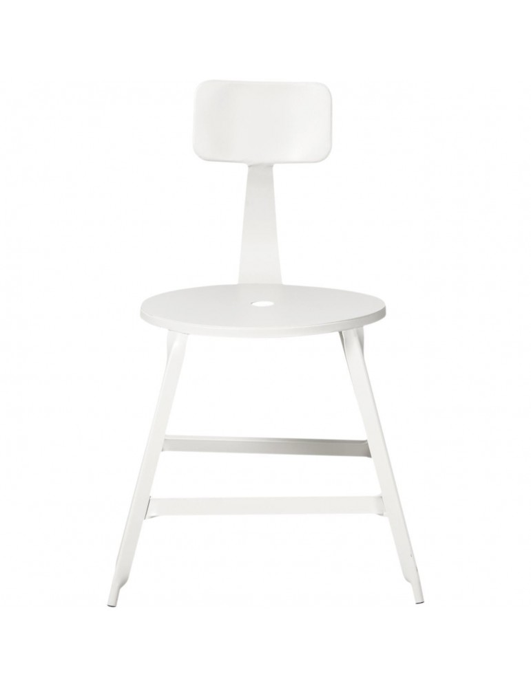 Lot 2 chaises industriel vetro blanc 42702BL