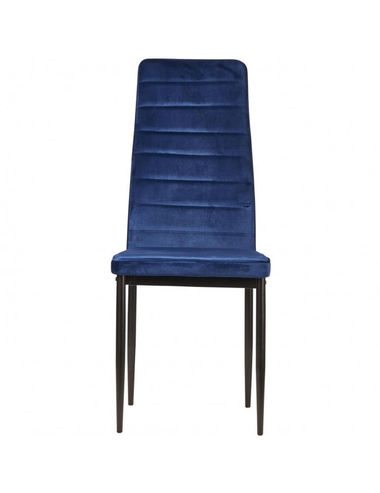 Lot de 4 chaises en velours modernes bree bleu 58206BU