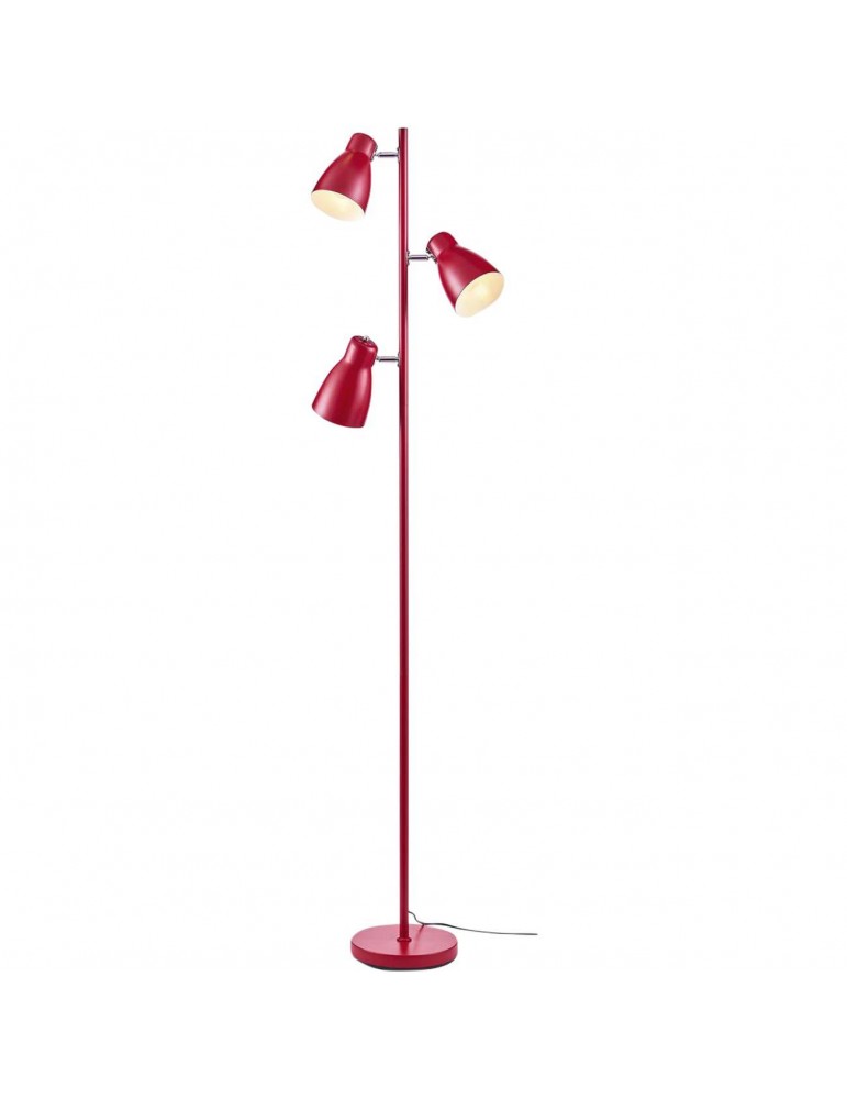 lampadaire à trois têtes rhye rouge 26653RO