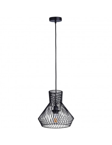 suspension moderne et design en metal facon cage cairn noir 26625NO