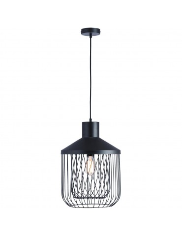 suspension moderne et design en metal facon cage fawn noir 26621NO