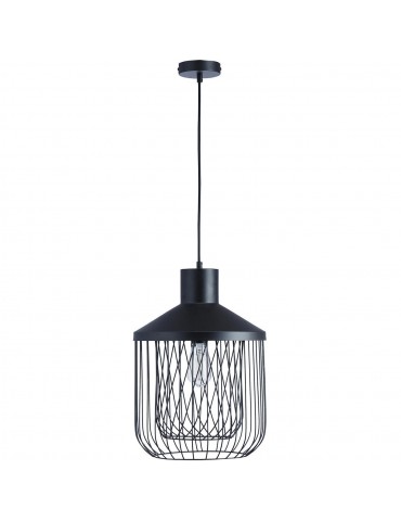 suspension moderne et design en metal facon cage fawn noir 26621NO