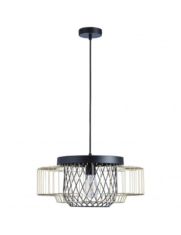 suspension moderne cage lyra noir et dore 26622ND