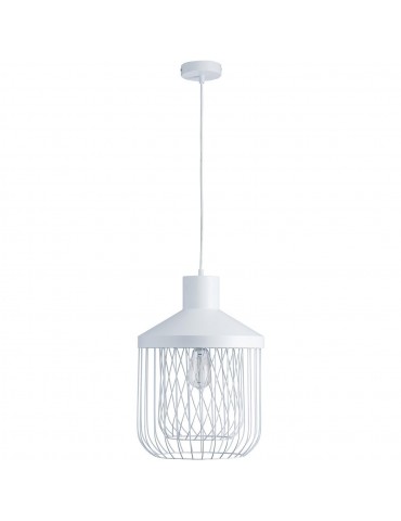 suspension moderne et design en metal facon cage fawn blanc 26621BL