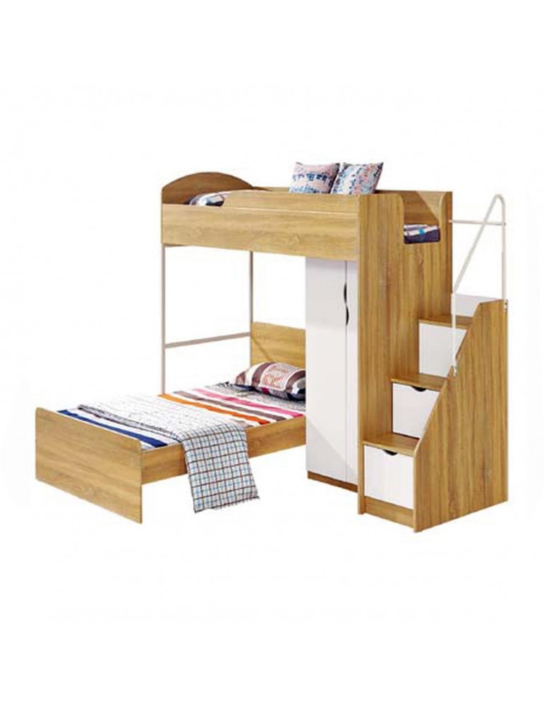 Lit multifonctions kaza bois naturel