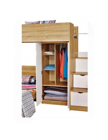 Lit multifonctions kaza bois naturel