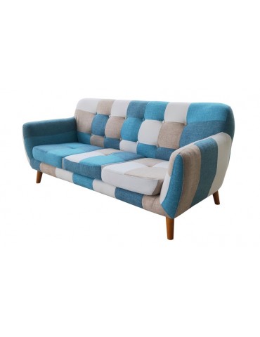 Canapé scandinave 3 places Bombay Multicolore Bleu hm1826multicolorblue