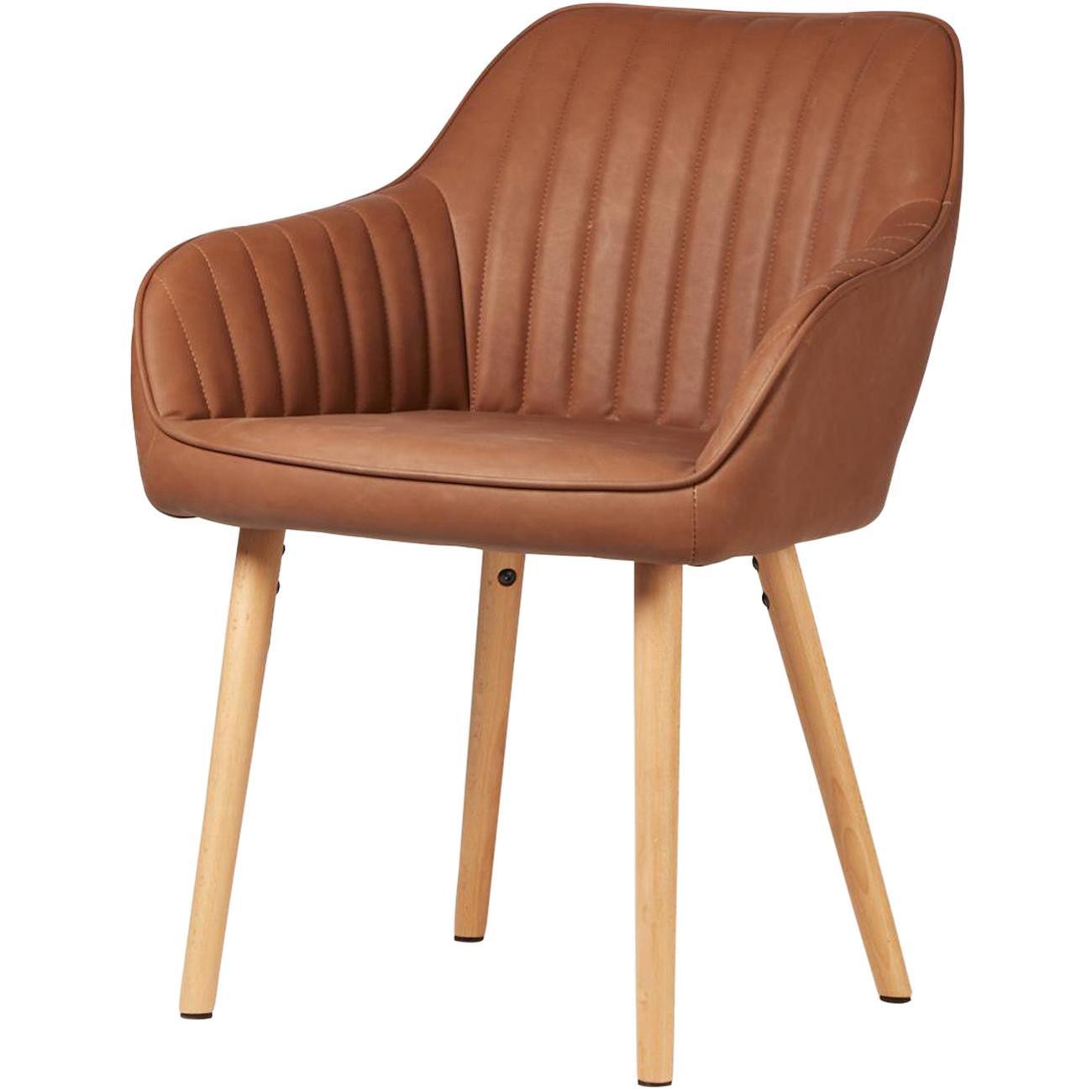 Chaise en cuir pu lloyd marron 61122MA
