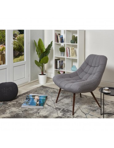 Fauteuil en tissu moderne gris anthracite 43115GA