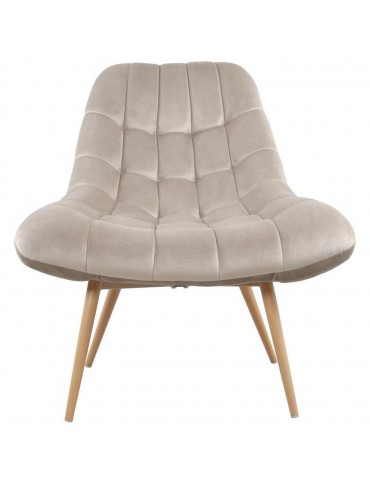 Fauteuil en velours rayit taupe 43116TA