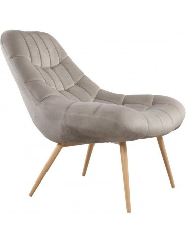 Fauteuil en velours rayit taupe 43116TA