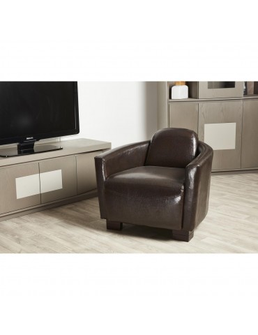 Fauteuil club confortable yen marron 24212MA