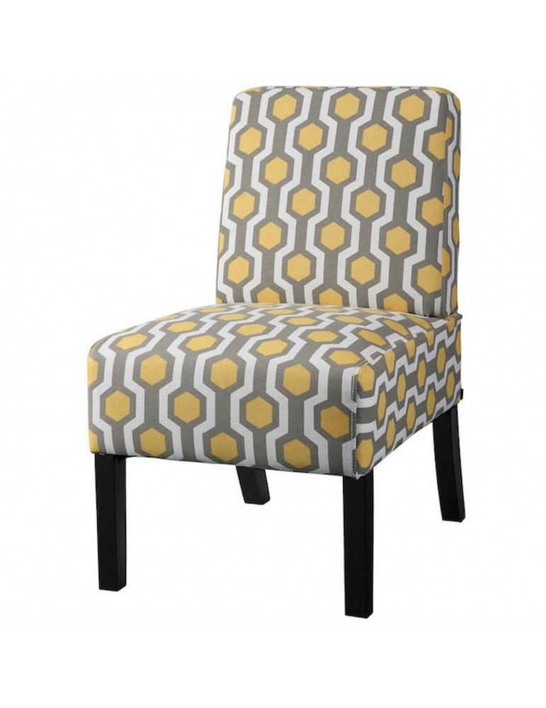 Fauteuil design skye jaune et gris 13820JA