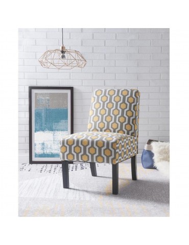 Fauteuil design skye jaune et gris 13820JA