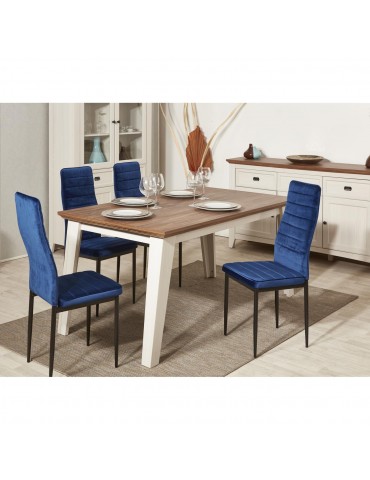 Lot de 4 chaises en velours modernes bree bleu 58206BU