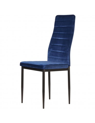 Lot de 4 chaises en velours modernes bree bleu 58206BU