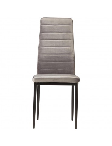 Lot de 4 chaises en velours modernes bree gris 58206GR