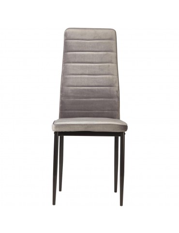 Lot de 4 chaises en velours modernes bree gris 58206GR