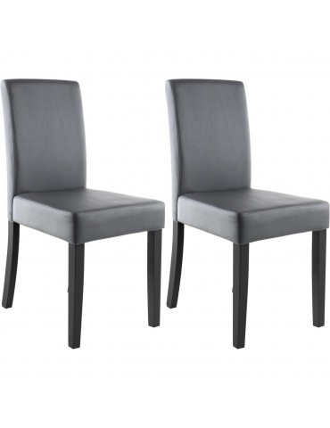 Lots de 2 chaises de sejour elmswell gris 55239GR