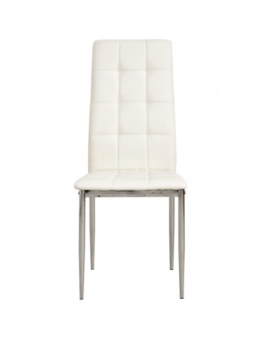 Lot de 4 chaises en cuir ariba blanc 58203BL