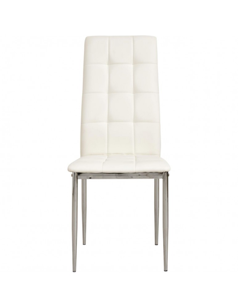 Lot de 4 chaises en cuir ariba blanc 58203BL