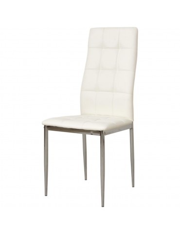 Lot de 4 chaises en cuir ariba blanc 58203BL