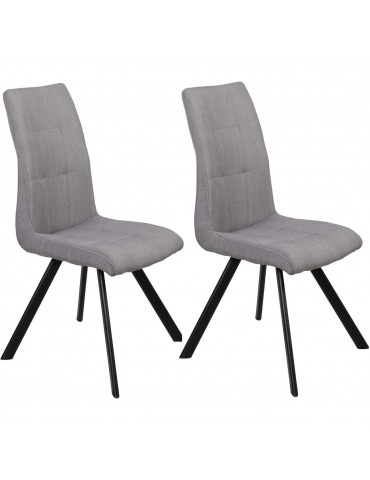 Lot de 2 chaises de salle à manger lule gris 52873GR