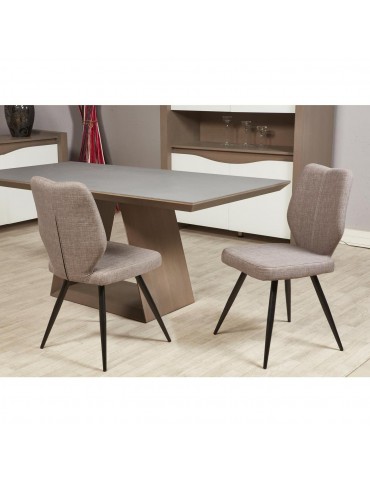 Lot de 2 chaises de salle à manger gigi gris 52868GR