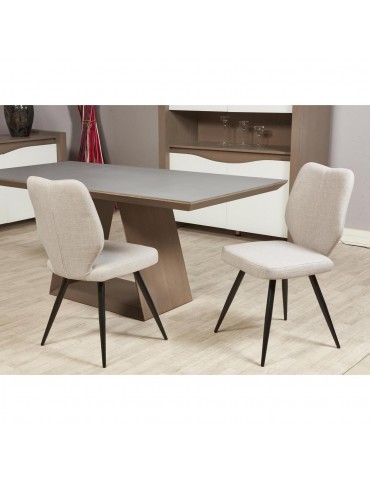 Lot de 2 chaises de salle à manger gigi lin beige 52868LI