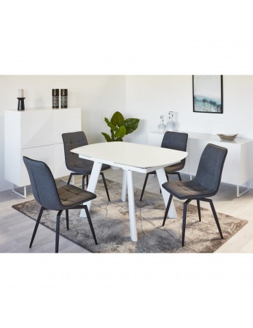 Lot de 4 chaises design geoffrey gris 50325GA