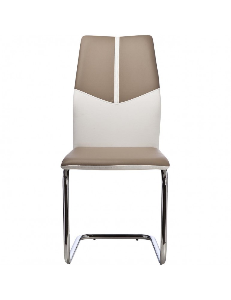 Lot de 4 chaises bicolores hydra taupe et blanc 50311TB