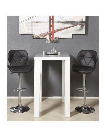 Lot de 2 tabourets de bar design zeke noir 47402NO