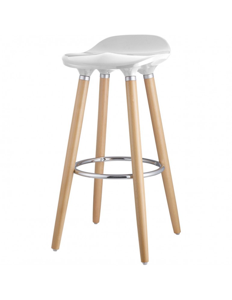 Tabouret de bar moderne cata blanc 47765BL