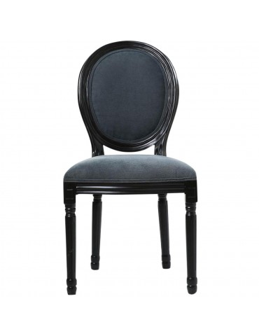 Lot de 2 chaises velours rory noir et gris 47770NG