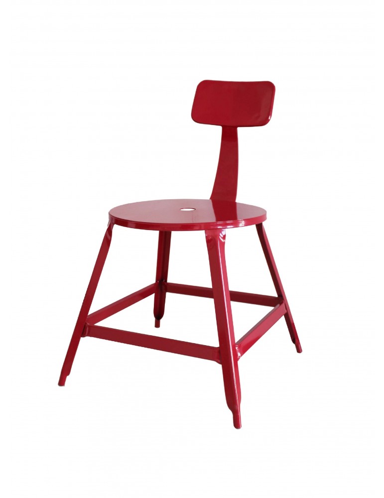 Lot 2 chaises industriel vetro rouge 42702RO