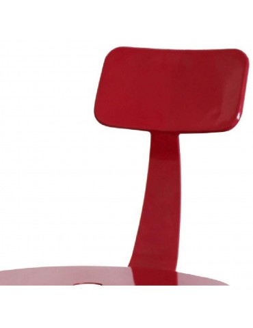 Lot 2 chaises industriel vetro rouge 42702RO