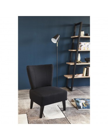 Fauteuil tissu cage noir 38503NO