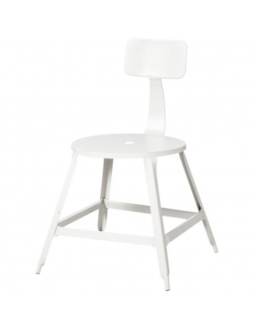 Lot 2 chaises industriel vetro blanc 42702BL
