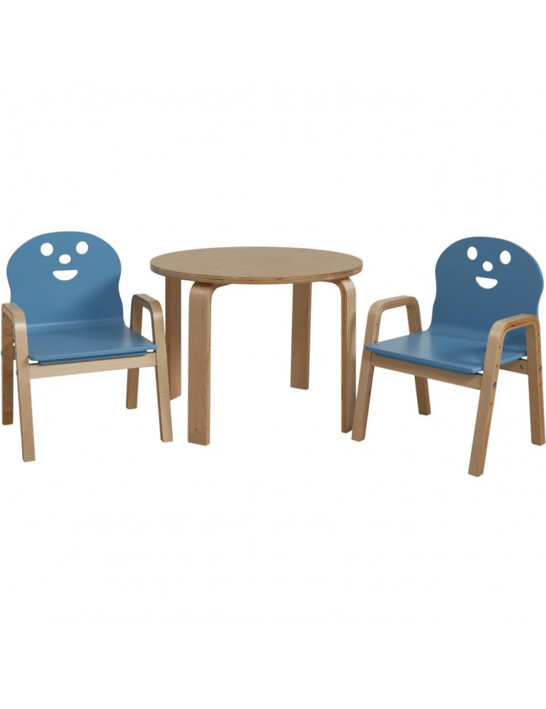 Set 2 chaises + table enfant lodi bleu 41305BU