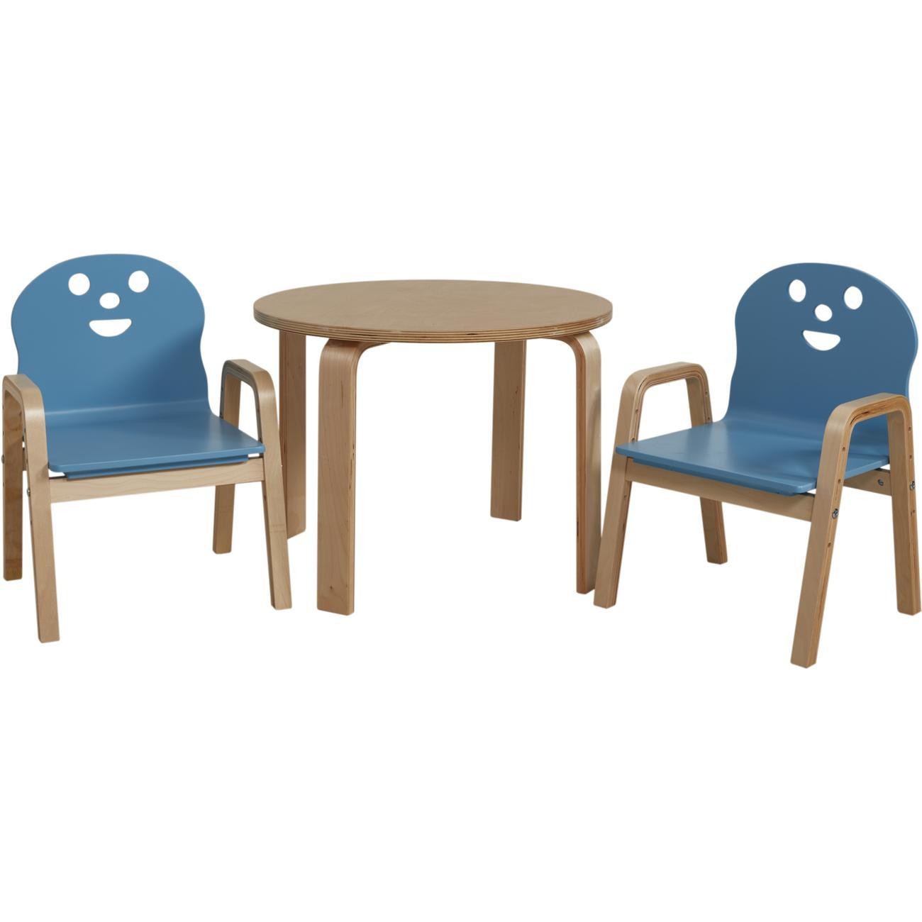 Set 2 chaises + table enfant lodi bleu 41305BU