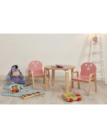 Set 2 chaises + table enfant lodi rose 41305RE