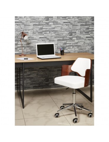 Chaise de bureau elegante plume blanc 35307BL