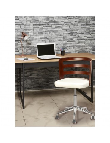 Chaise de bureau elegante decker blanc 35308BL