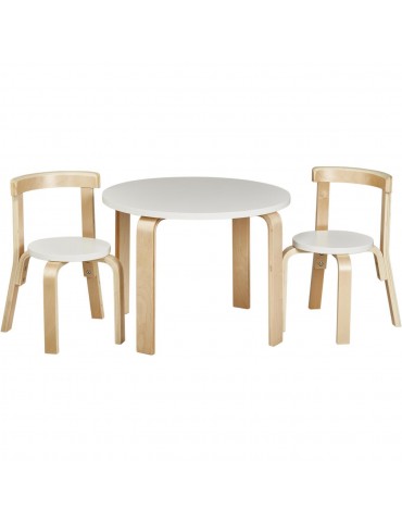 Set 2 chaises + table enfant ewer blanc 41304BL