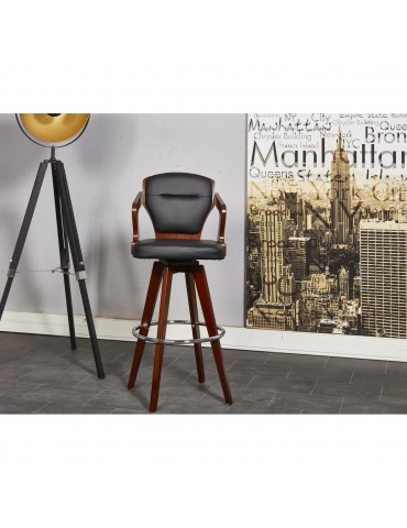 Tabouret de bar edelweiss noir 35304NO