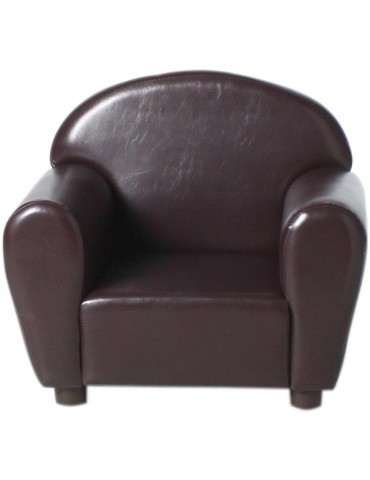 Fauteuil enfant confortable en simili cuir sveinn chocolat 25111CH