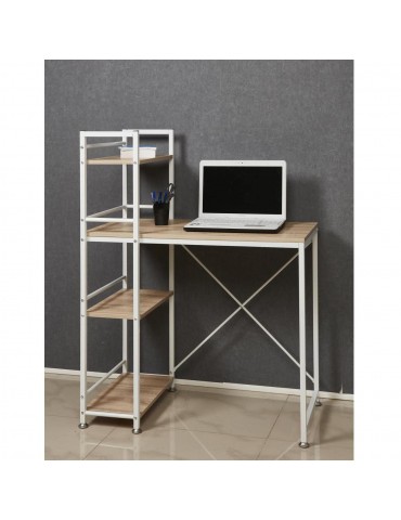 Bureau moderne lodz chene naturel et blanc 20608CB