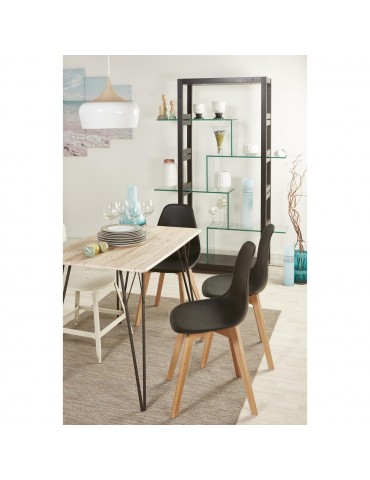 Lot de 4 chaises scandinaves liana noir 16150NO