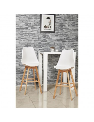 Lot de 2 tabourets de bar betty blanc 16163BL